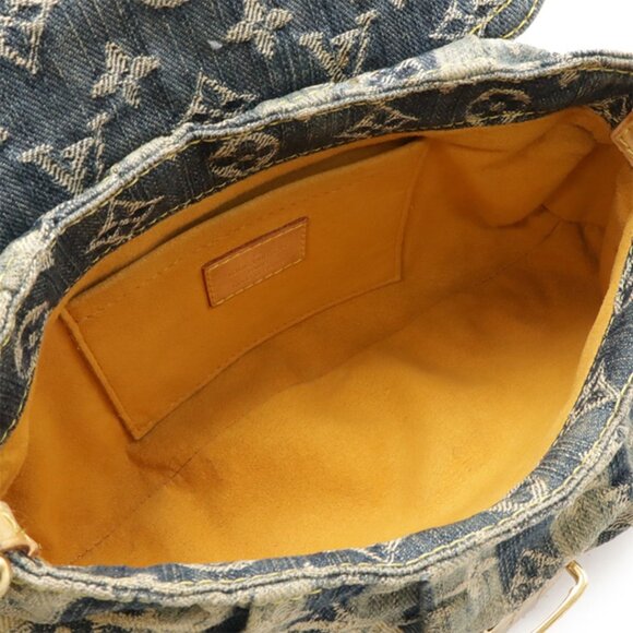 Authentic Louis Vuitton Denim Mini Pleaty Vintage Pouch Pochette Bag Monogram - Picture 12 of 14